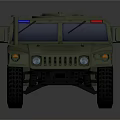 Olive Green Military Vehicle with Red Blue Lights and GBI Logo for Off Road Use