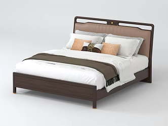 New Chinese Double Bed 3d model
