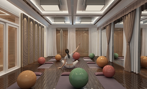 Modern Yoga Room 3d model