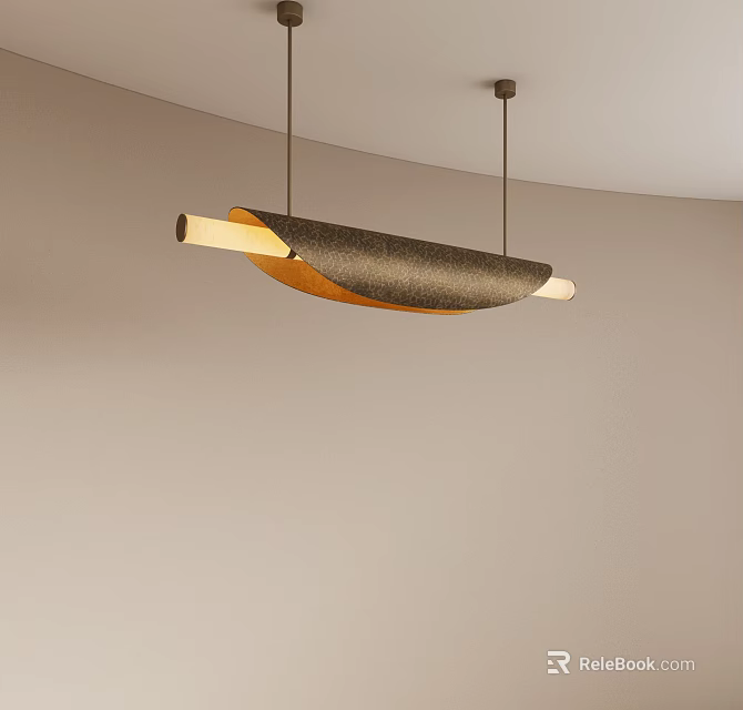 Modern Abstract Pendant Light with Curved Design for Interior Hanging Lighting 3d model