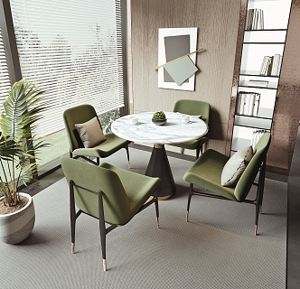 Modern leisure table and chair combination leisure chair 3d model