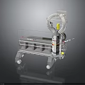 Industrial Equipment With Transparent Protective Shield Mobile Wheels Control Panel And Flexible Hose