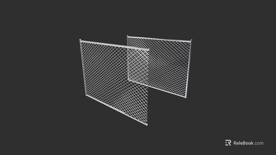 White Metal Mesh Fence Panels For Security And Boundary Protection 3d model 