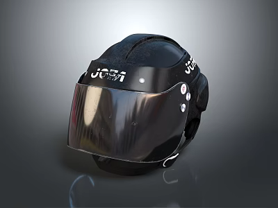 JOTI 350 Modern Black Helmet With Transparent Visor And Protective Design 3d model