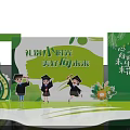 Cartoon Students in Graduation Gowns Farewell Childhood Time Towards Bright Future Green Background And Flowers