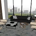 Modern Reception Room Reception Sofa Coffee Table Combination Company Reception Room VIP Negotiation Room Small Conference Room Company Sofa Coffee Table 3d model