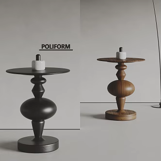 poliform modern side table solid wood side table 3d model