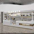 Modern Milk Tea Shop Interior Design With Fresh Milk Tea Counter And Mall Display Area