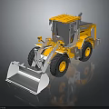 Yellow Heavy Duty Construction Loader With Front Bucket And Industrial Equipment Design