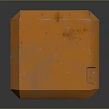 Orange Square Metal Storage Container With Vintage Style For Home Organizing Needs