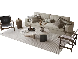 Modern sofa coffee table combination 3d model