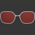 Stylish Trendy Sunglasses With Red Lenses And Silver Frames For Daily Use