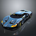 Sleek Modern Sports Car With Shiny Silver Body And Yellow Headlights