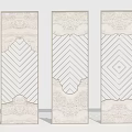 Three Panel Decorative Screens With Geometric Patterns And Intricate Details 3d model
