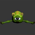 Green Caterpillar Plush Toy With Segmented Body Yellow Stripes Horns And Big Eyes
