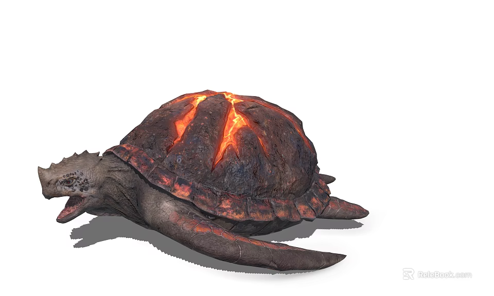 Fantasy Turtle Creature With Lava Shell For Games And Movies 3d model 