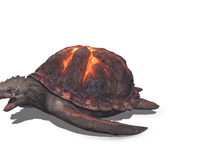 Fantasy Turtle Creature With Lava Shell For Games And Movies 3d model