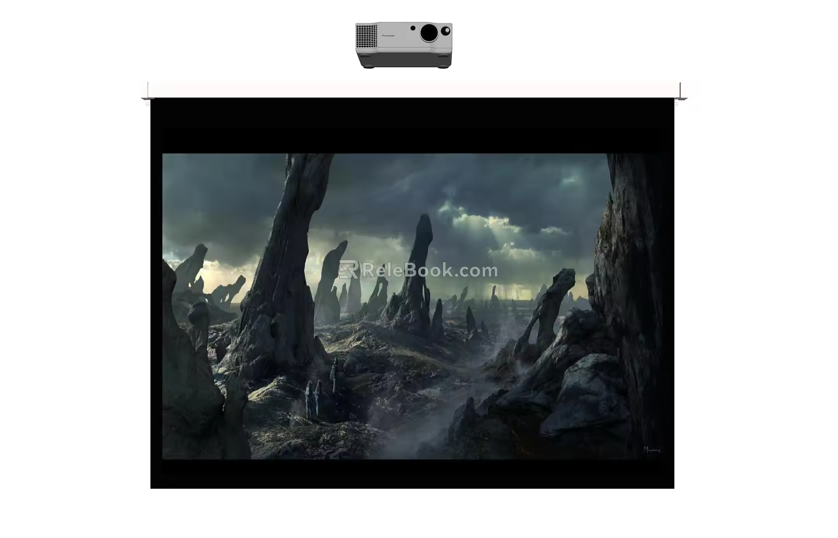 modern projection screen projector projection screen 3d model