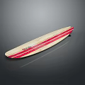 Firefly Wooden Surfboard With Beige Body And Red Stripes For Outdoor Use