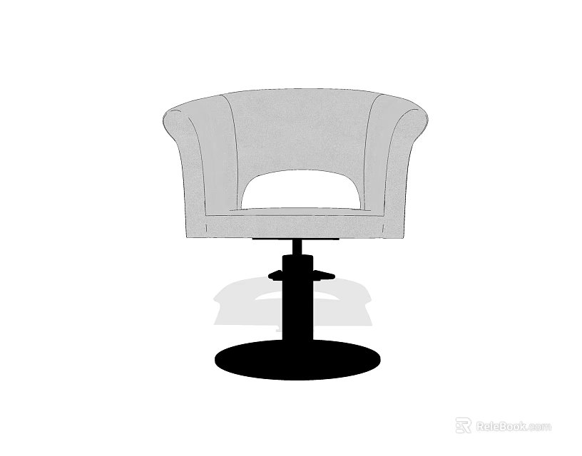 Modern Upholstered Massage Chair With Armrests And Round Swivel Base 3d model 