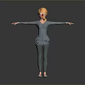 Child Character With Orange Hair And Glasses In Gray Suit Arms Outstretched