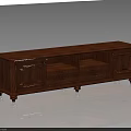 Traditional Wooden TV Stand With Drawers Cabinet Doors And Storage Compartments