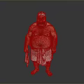 Sumo Wrestler With White Headband Big Mustache And White Loincloth Standing Barefoot On Gray Background