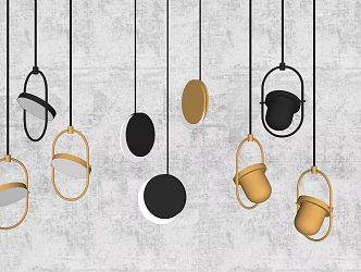 Modern chandelier combination 3d model