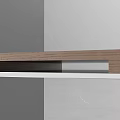 Modern Minimalist Decorative Cabinet With Three Tall Units Metal Frame And Wooden Shelves