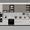 Modern Kitchen Interior With Light Gray Cabinets And Stainless Steel Appliances
