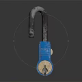 Blue Padlock Hardware Tool With Metal Shackle And Textured Body Design