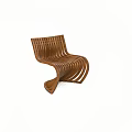 Modern Leisure Chair With Curved Wooden Slat Design And Stylish Ergonomic Structure