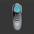 Gray High Top Shoes With Blue Accents Modern Design Side Logo And Illuminated Sole