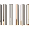 Modern Columns With White And Copper Design Sleek Metal Accents And Decorative Details