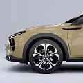 Golden Modern SUV With Sleek Exterior Black Silver Wheels And LED Headlights