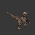 Game Movie Dinosaur Character With Spiked Head And Scaly Textured Skin