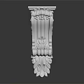 White Decorative Carved Corbel With Intricate Scroll And Floral Patterns 3d model