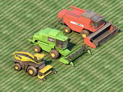 modern harvester 3d model