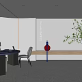 Modern Front Desk Reception Hall 3d model