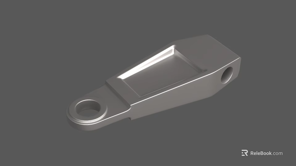 Stainless Steel Mechanical Component With Two Circular Holes And Smooth Surface 3d model