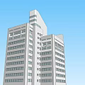 Modern High Rise Office Building With Multiple Windows And Main Entrance 3d model