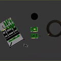 Electronic Components Featuring Circuit Board Coil Chips And Braided Cable Assemblies 3d model