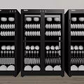 Fire Equipment Storage Cabinets With Safety Devices And Emergency Supplies Inside 3d model
