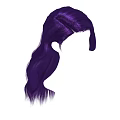 Stylish Purple Long Wavy Hair on White Head Silhouette Illustration