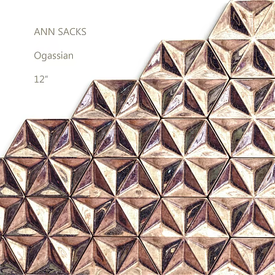 Geometric Metallic Copper Wall Design With 3D Pyramid Patterns And Textured Surface 3d model