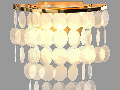 Elegant Modern Wall Light With Gold Frame And Circular Translucent Decorative Pieces 3d model