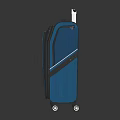 Blue Hard Shell Travel Suitcase With Durable Rolling Wheels And Telescopic Handle 3d model