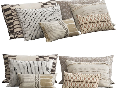 Modern Pillow Printed Pillow Combination 3d model