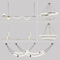 Modern Pendant Light Designs With Curved Shapes Metallic Frames And LED Illumination