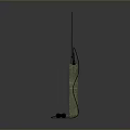 Military Weapon Communication Device In Green With Antennas And Connected Cables
